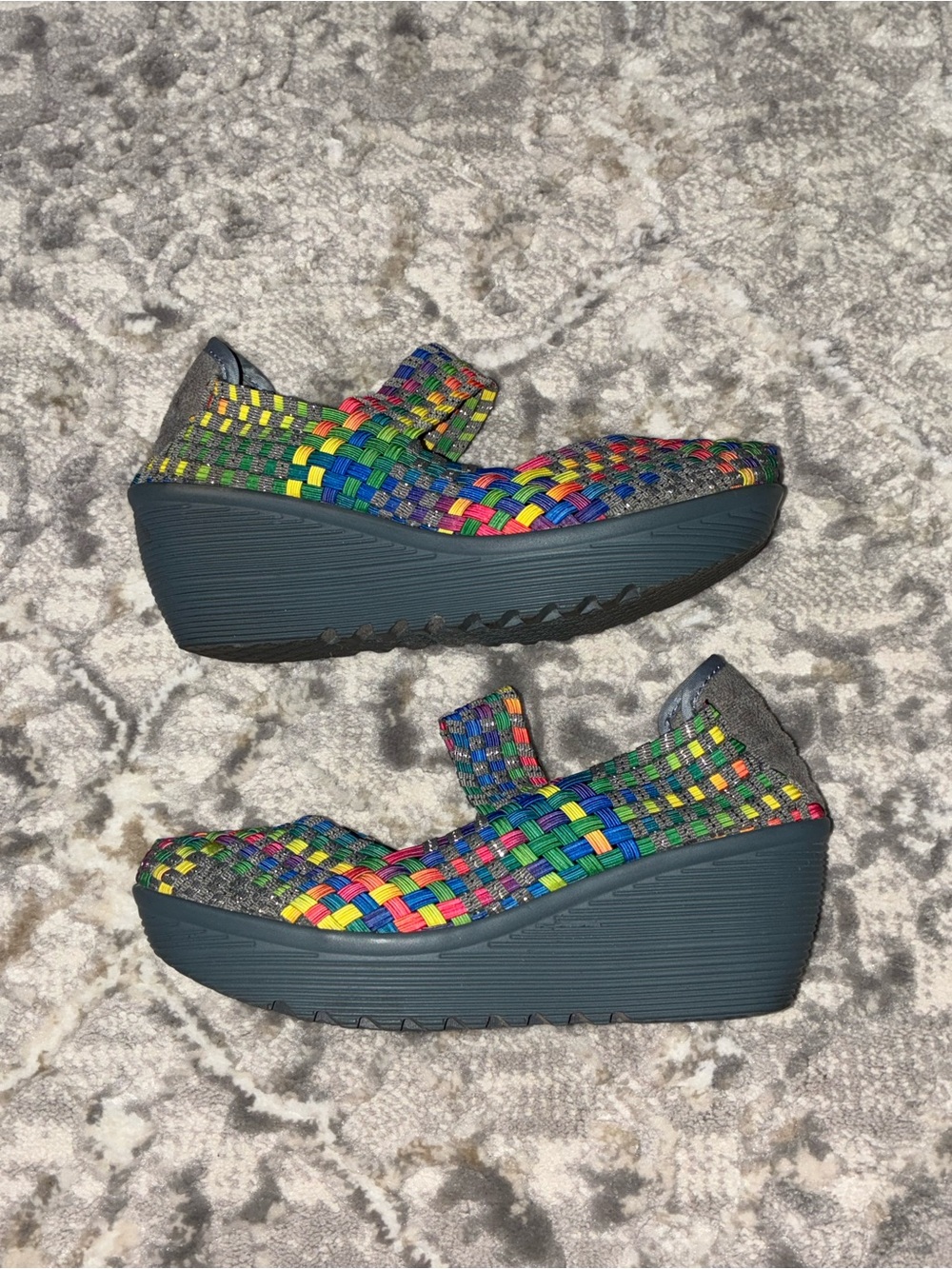 St. John's Bay Multicolor Woven Wedge Mary Janes